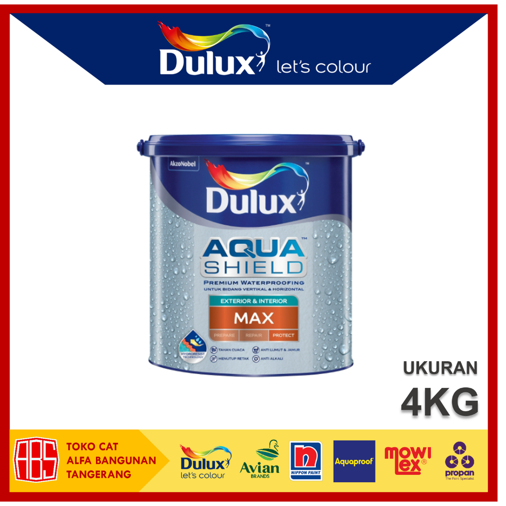 Dulux Aquashield Max 4KG - Cat Waterproofing Anti Jamur dan Alkali - Premium