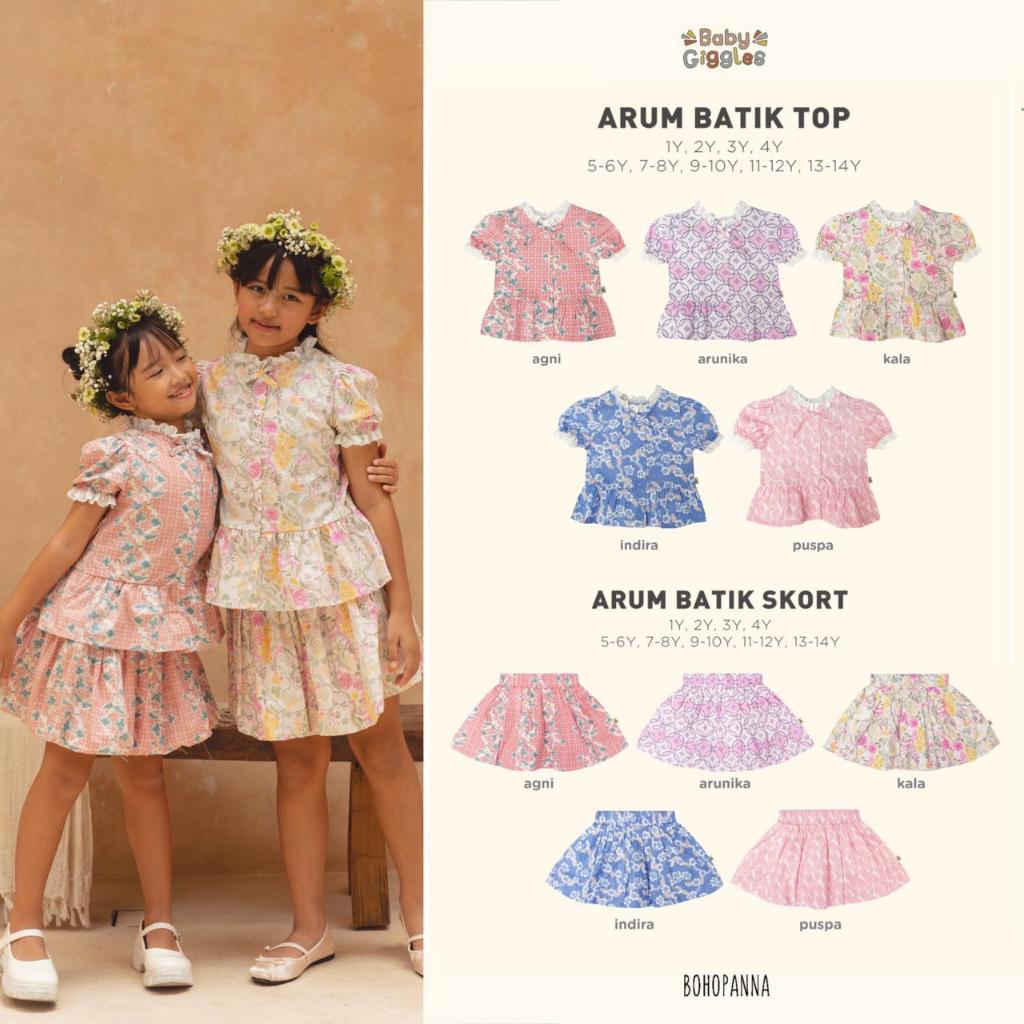 Bohopanna Arum Batik Top / Skort - Atasan Bawahan Batik Anak Perempuan
