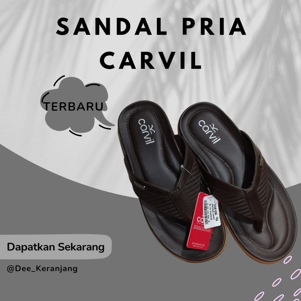 Sandal Cowok Casual Carvil - Dunhil Brown&Black