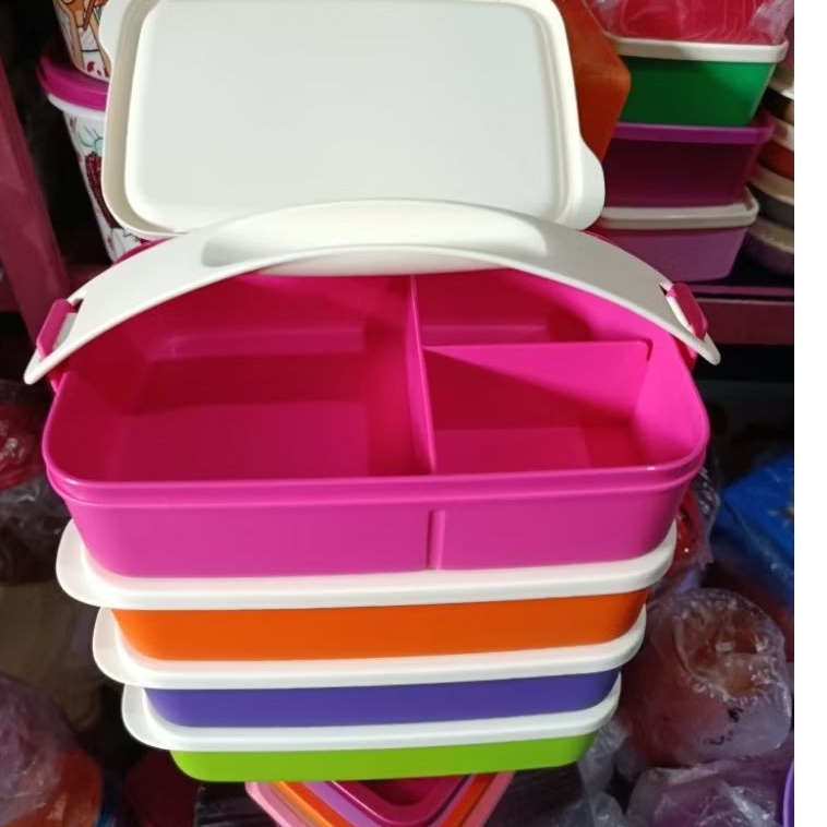 Clik tu go Rantang Tupperware kotak  isi 2 susun
