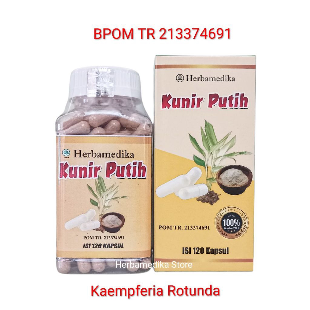 Ekstrak KUNIR PUTIH (Kaempferia Rotunda) Herbamedika isi 120 kapsul BPOM