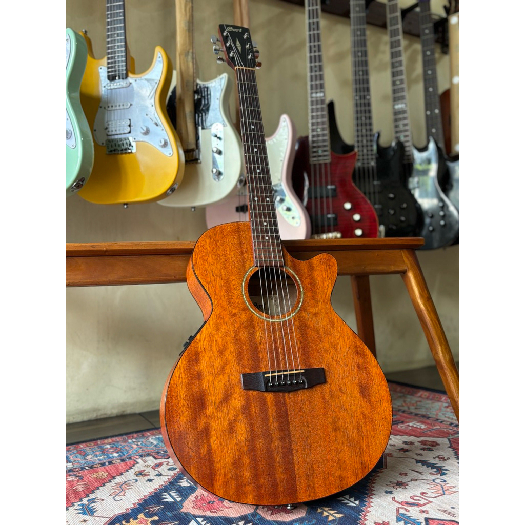 Gitar Akustik Elektrik Cort SFX MEM OP – Second Original Mulus Slim Body Mahogany