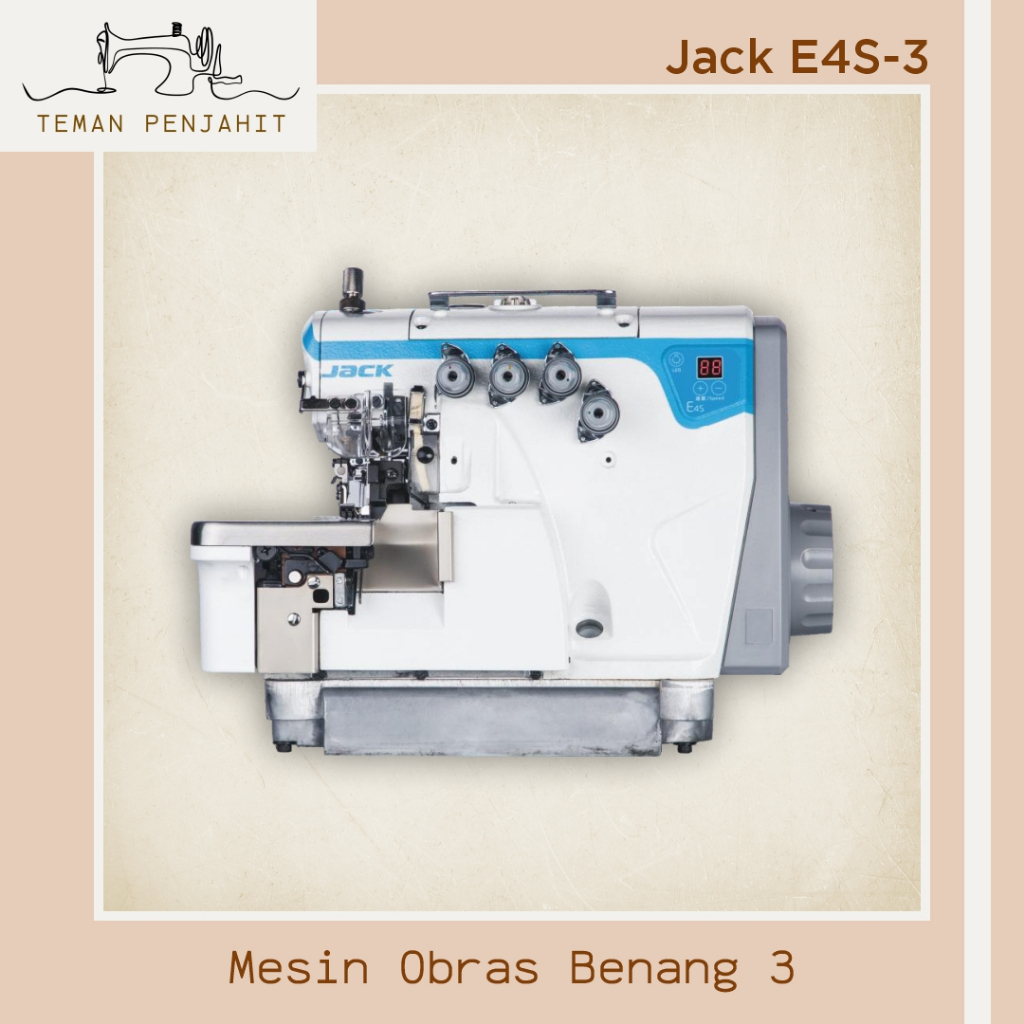 Mesin Obras JACK E4S Benang 3 sampai Benang 5 Bisa Neci + Kaki Meja