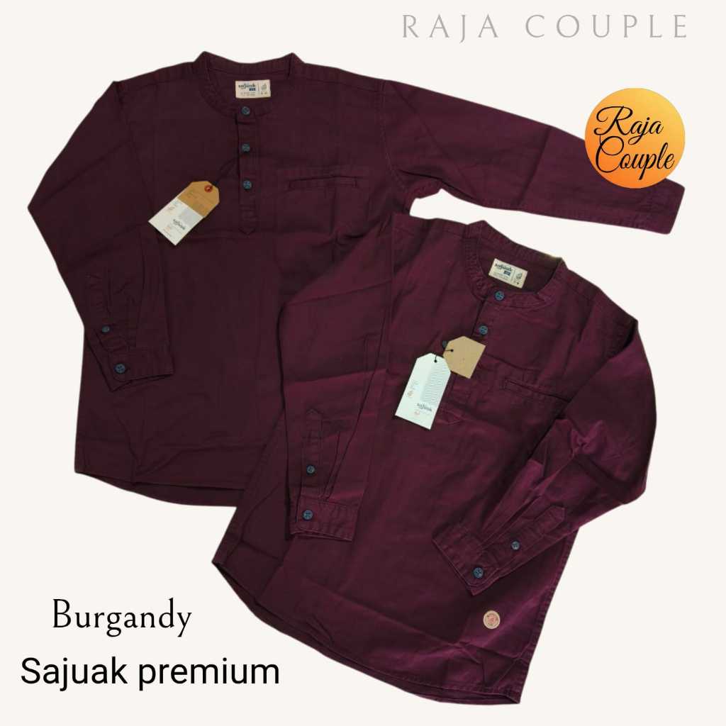 SAJUAK TG PREMIUM BURGANDY KEMEJA KOKO COUPLE AYAH ANAK ORIGINAL SAJUAK