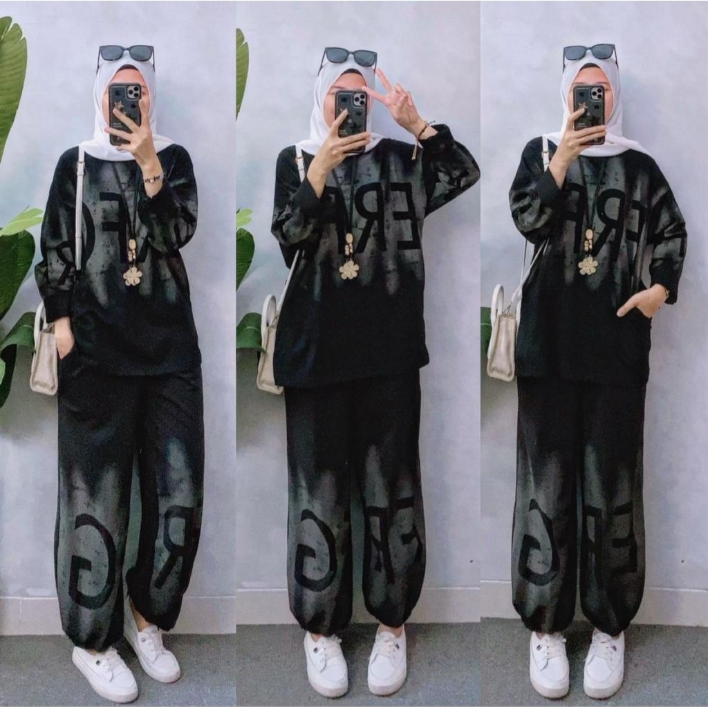 Set baju Celana Joger Wanita Muslim