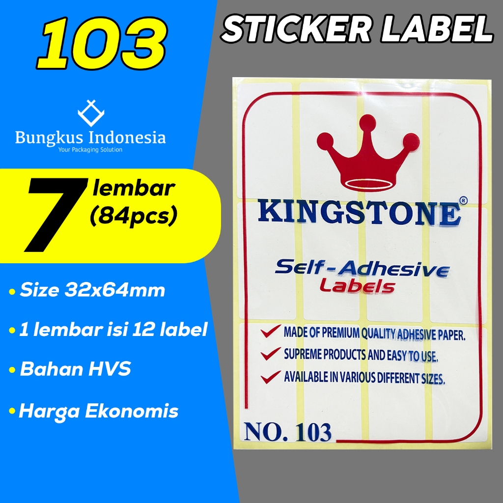 Stiker Label 103 POLOS KINGSTONE / Sticker Label Undangan POLOS