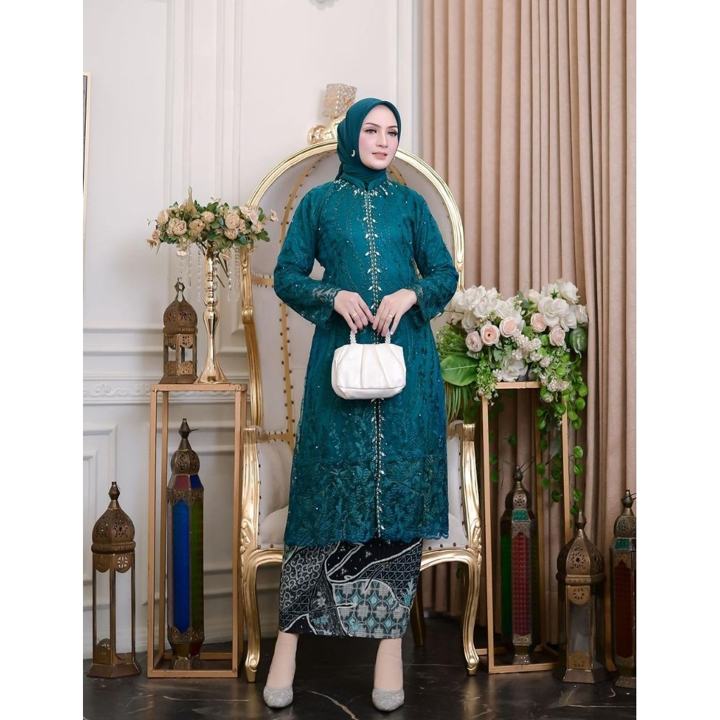 Setelan Dan Atasan Kebaya Ibu Pengantin Payet Kebaya Madona Bordir Payet Kebaya Jumbo LD 120