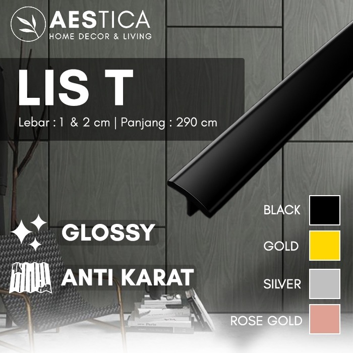 Lis T Alumunium 8mm | Dekorasi | Dinding | Variasi | List Transisi | Sambungan | AESTICA