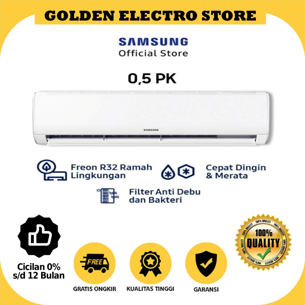 AC SAMSUNG 1/2 PK - 1 PK GARANSI RESMI TERMASUK PEMASANGAN - 05BGH 09BGH - AR05BGHQASIN AR09BGHQASIN