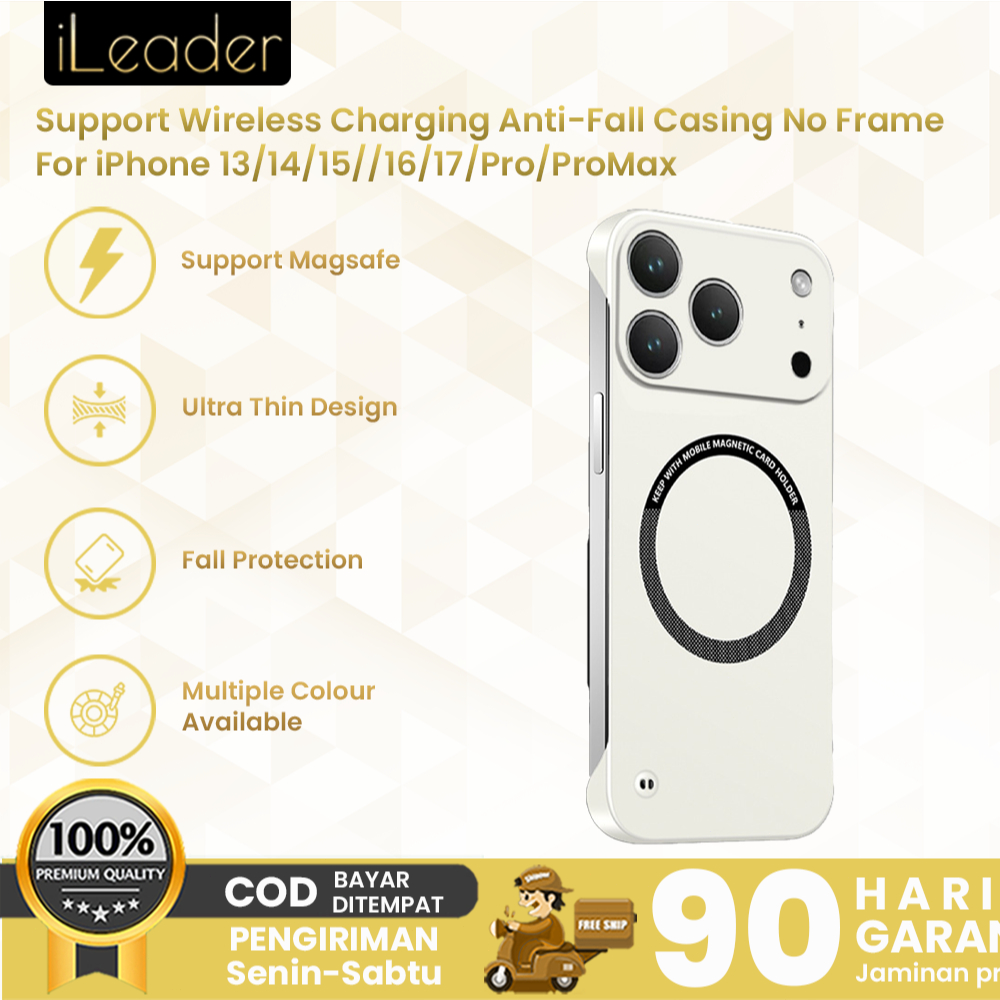 ​​iLeader Case iPhone 13-17 - Desain Tanpa Bingkai Magsafe Magnetik Pelindung Tipis untuk iPhone 13/