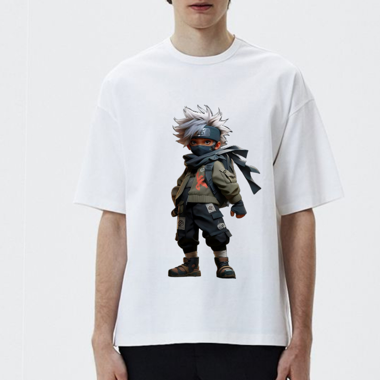 T-Shirt 3 Dimensi Gambar Kakashi Hatake Unisex/Kaos Pria Naruto Traveling Basing Cotton Original