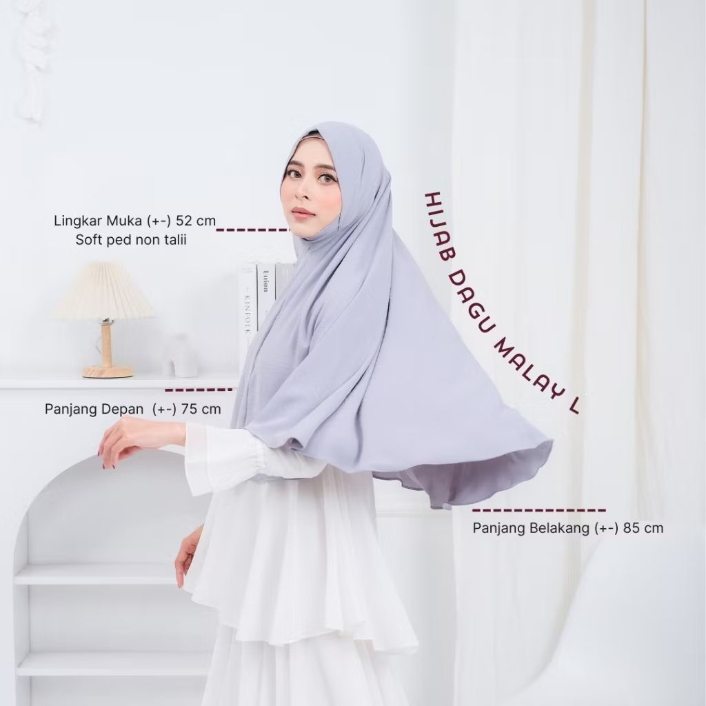 jilbab bergo maryam dagu crinkle air flow size L