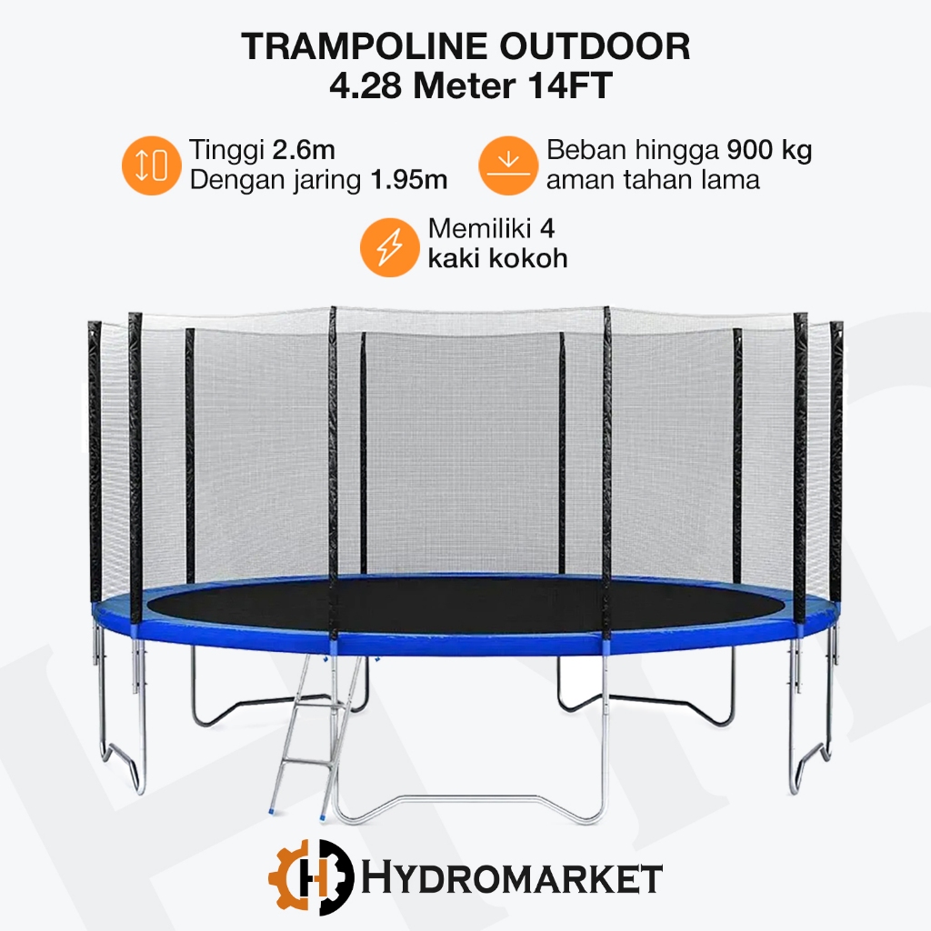 Trampoline Anak Dewasa Olahraga 14feet 4.3m / High Quality Trampolin Besar Mainan Anak Dewasa