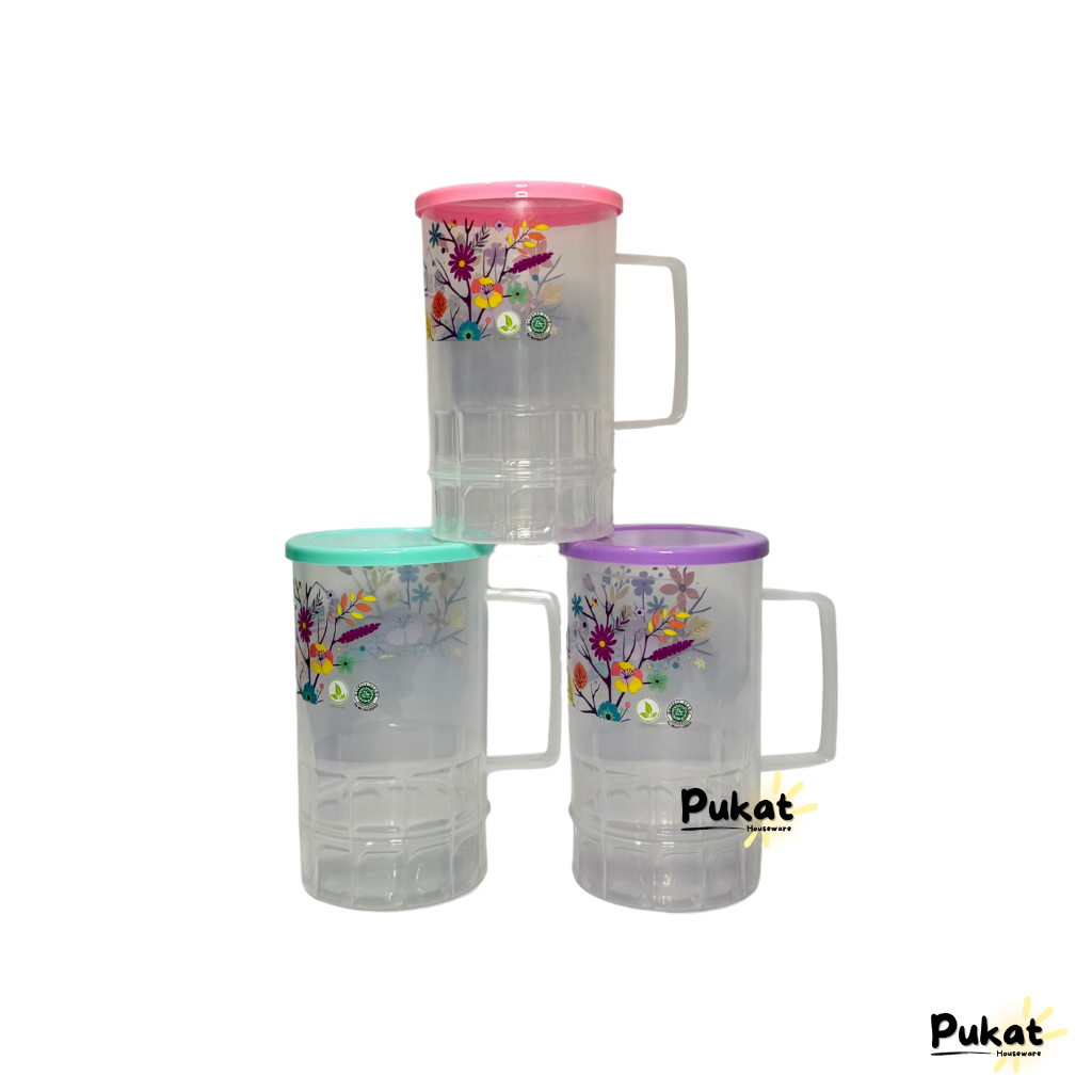 Gelas Tutup Plastik 700 ML / Gelas Tutup Besar / Cangkir Tutup Plastik Transparant
