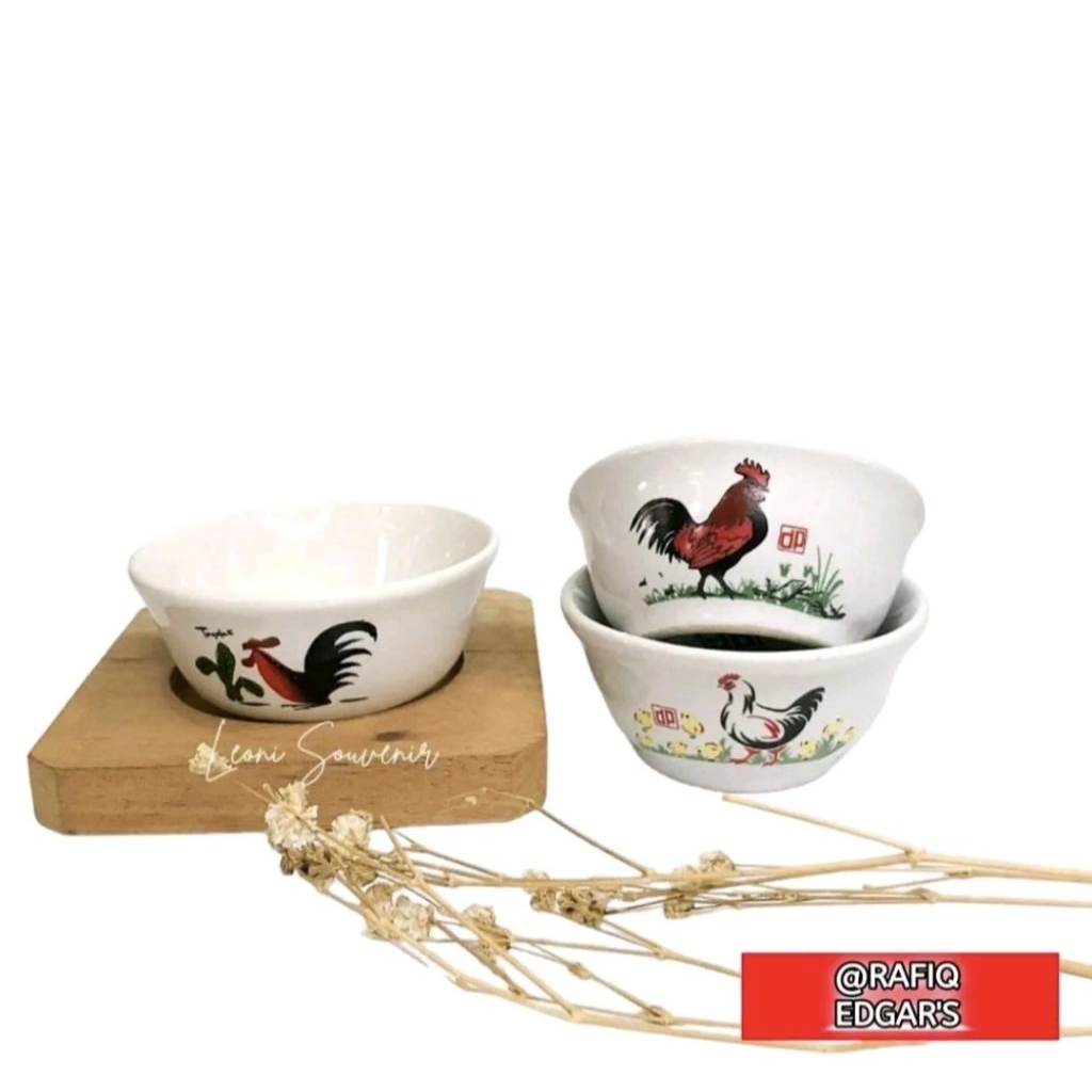 Mangkok ayam jago mini|Souvenir viral