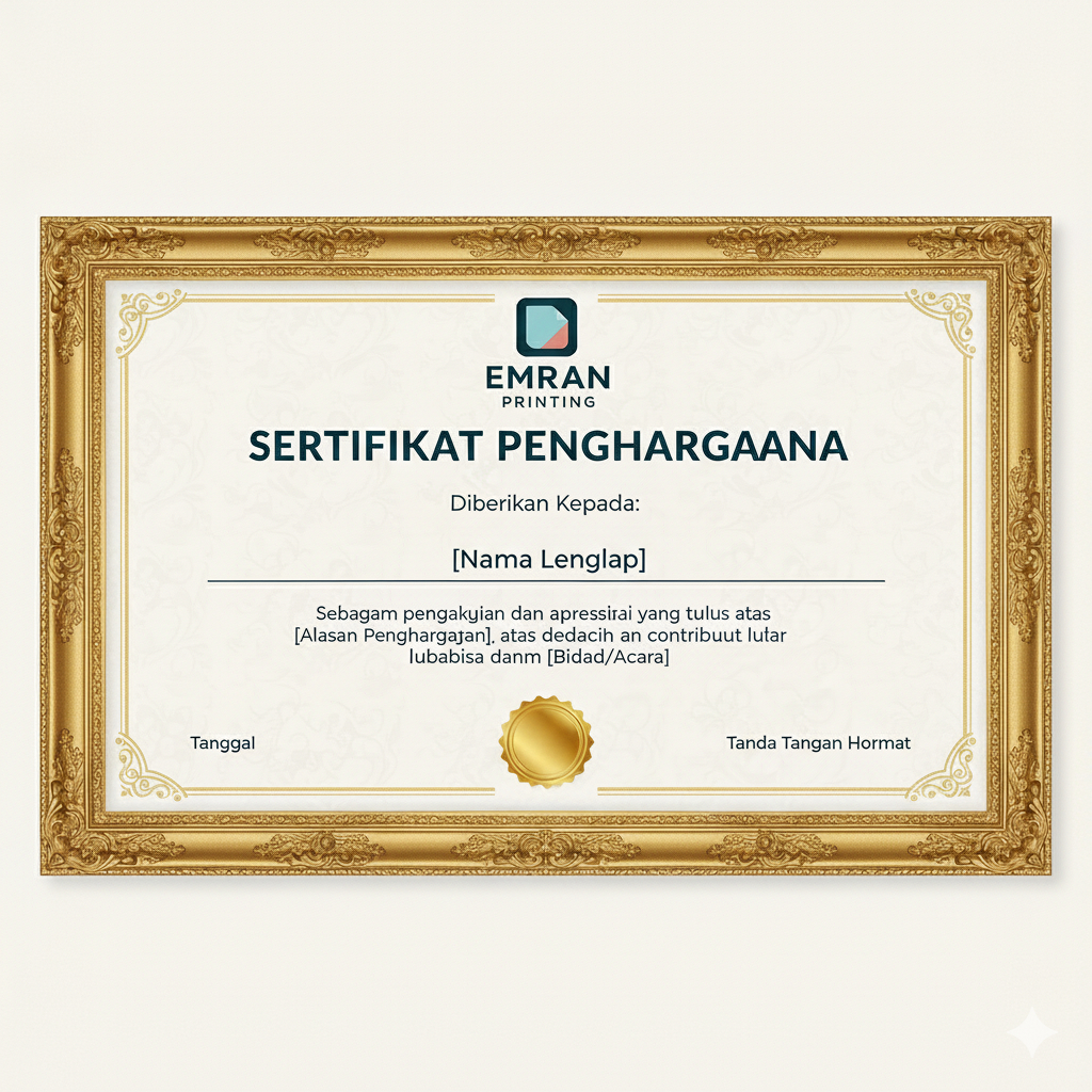 CUSTOM SERTIFIKAT / PIAGAM PENGHARGAAN