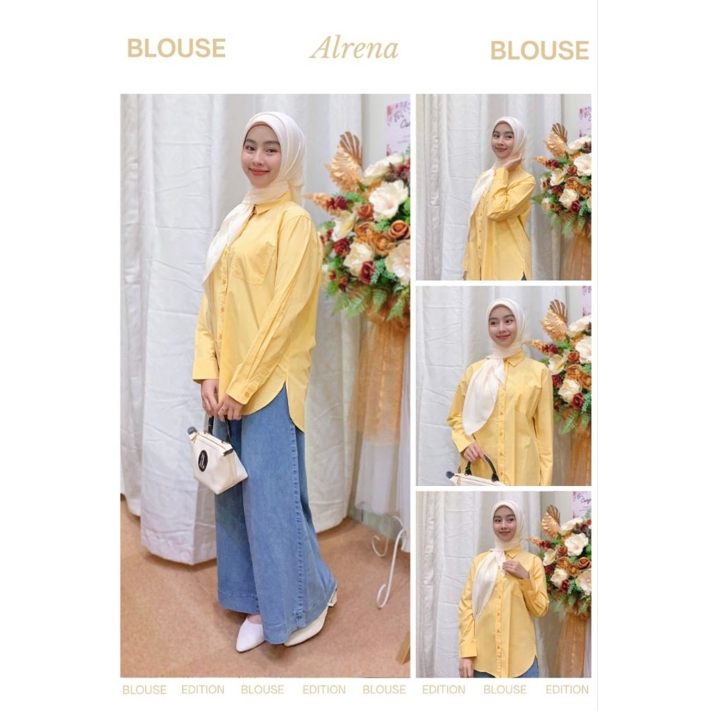 Alrena Blouse by Mey Fashion | blus polos | kemeja polos | kemeja katun | blus katun
