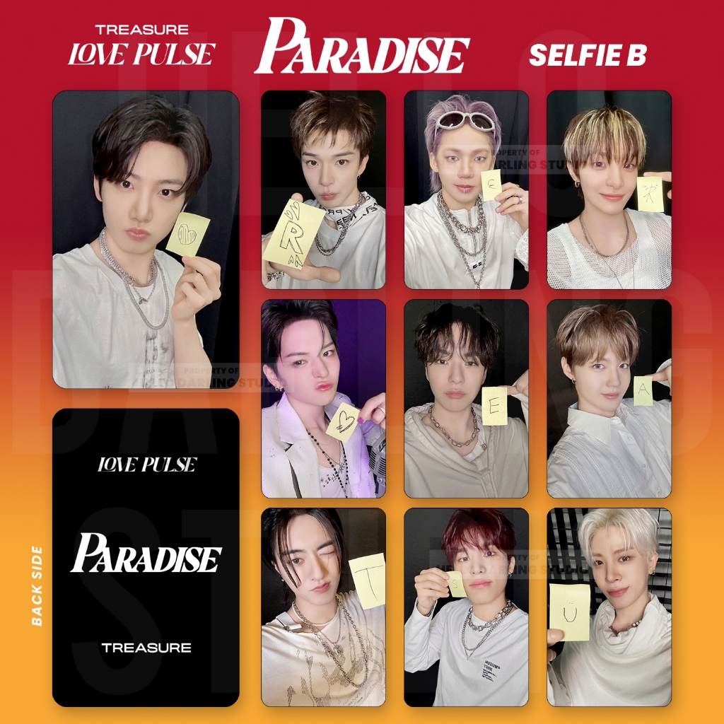 Treasure Love Pulse PARADISE Selfie B OT10 Photocard set. Unofficial. Fan Made.
