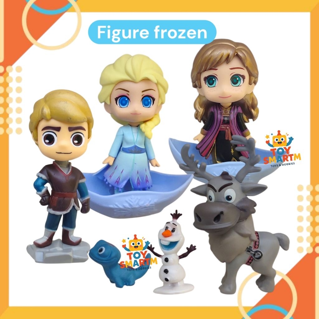 Action Figure Frozen Payung Set isi  Pcs Figure Frozen Elsa anna