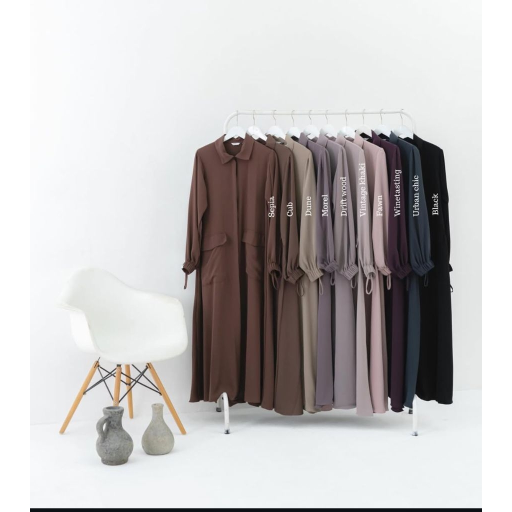 Barkha Project Preloved Simply Pocket Abaya Black  size L/ Gamis Murah