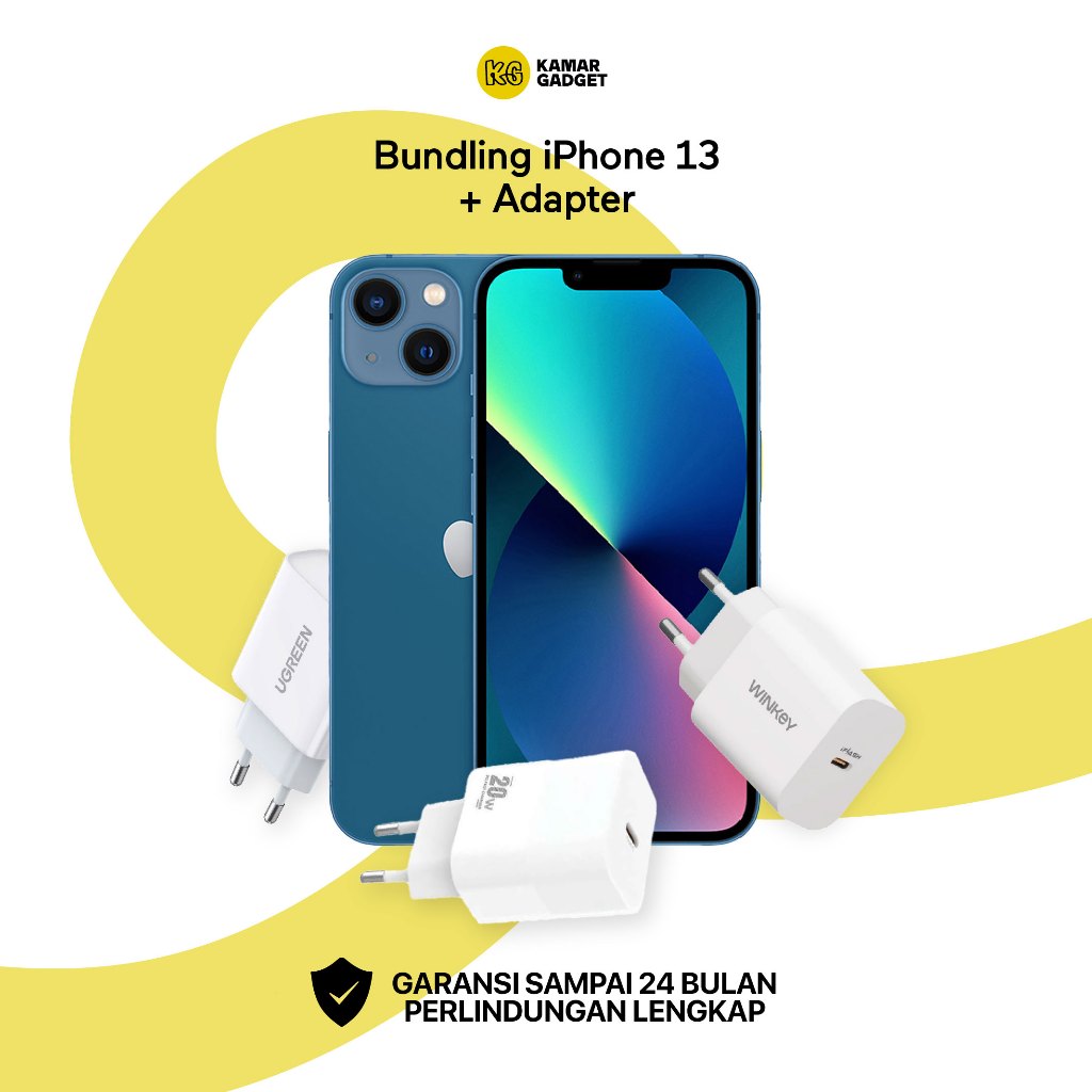 Apple iPhone 13 New 128GB Garansi Resmi + Adapter Charger