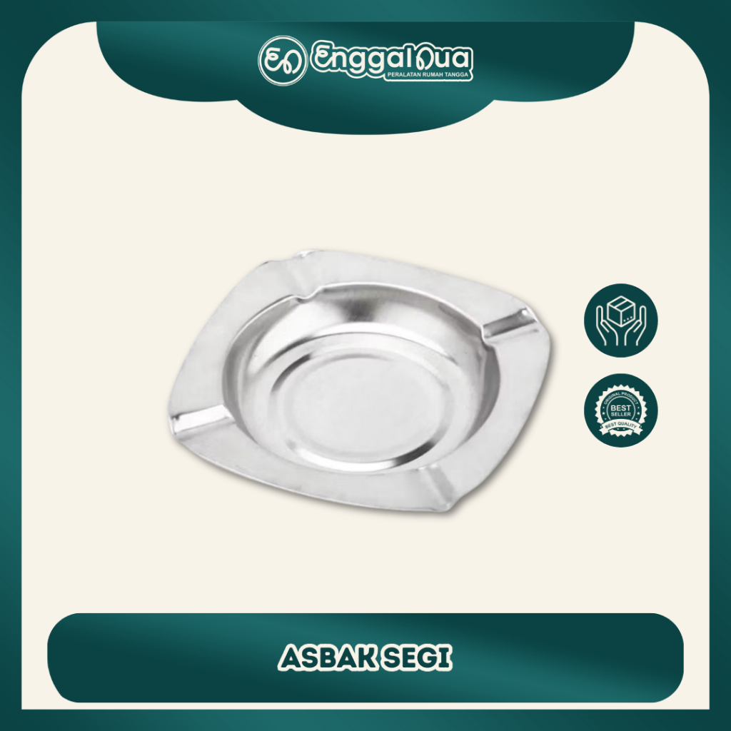 SHP - Asbak Rokok Stainless Anti Karat 1 pcs Wadah Abu Puntung Tempat Buang Kotak - 3970444