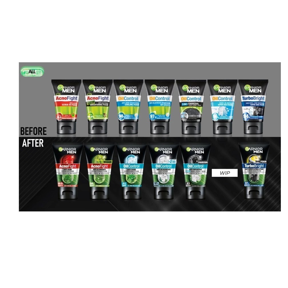 Citra Cosmetic - GARNIER Men Series 50ml & 100ml - AcnoFight - Turbolight Power White Oil Control Wh