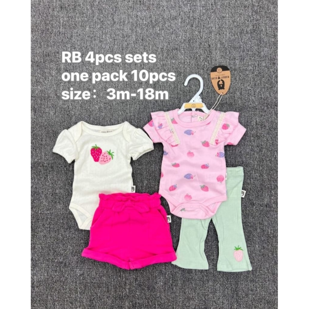 SETELAN JUMPER 4IN1 RNB RABBIT AND BEAR ANAK CEWEK /PEREMPUAN (SIAP KIRIM)