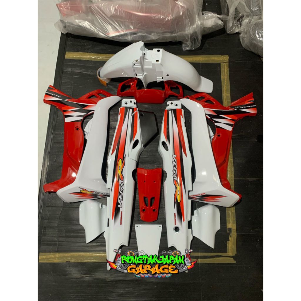 Full Set Bodi Halus Vega R Lama Model Milenium Merah Putih Set Slebor Jupiter Cover Body Vega Lama M