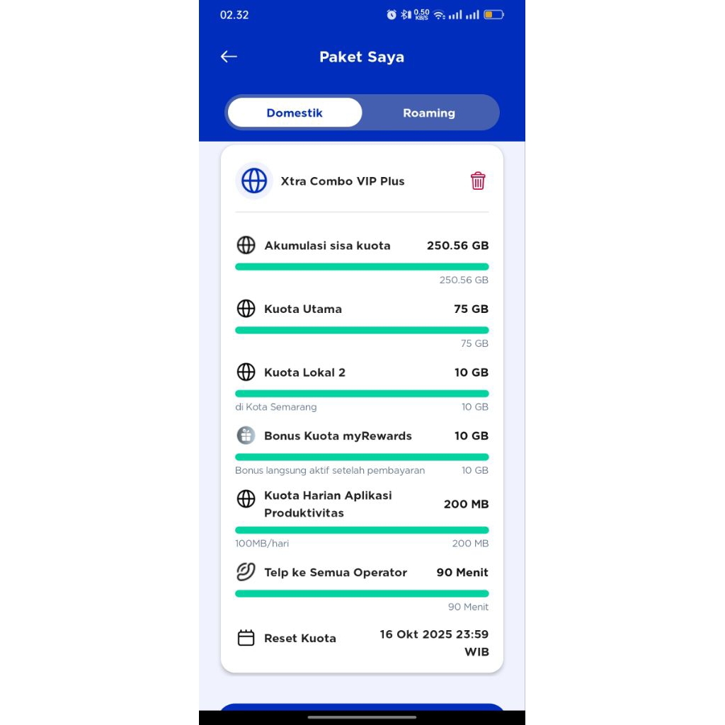 kartu_XL Combo VIP Plus 75GB Disc 90%