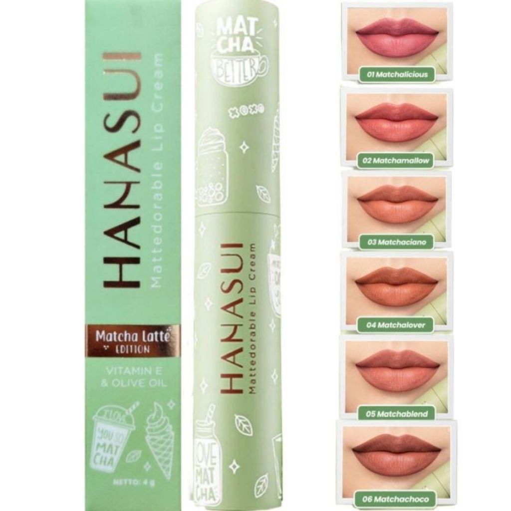 LIPSTIK HANASUI MATCHA LATTE/WARNA CANTIK DAN INDAH MATCHA LATTE HANASUI