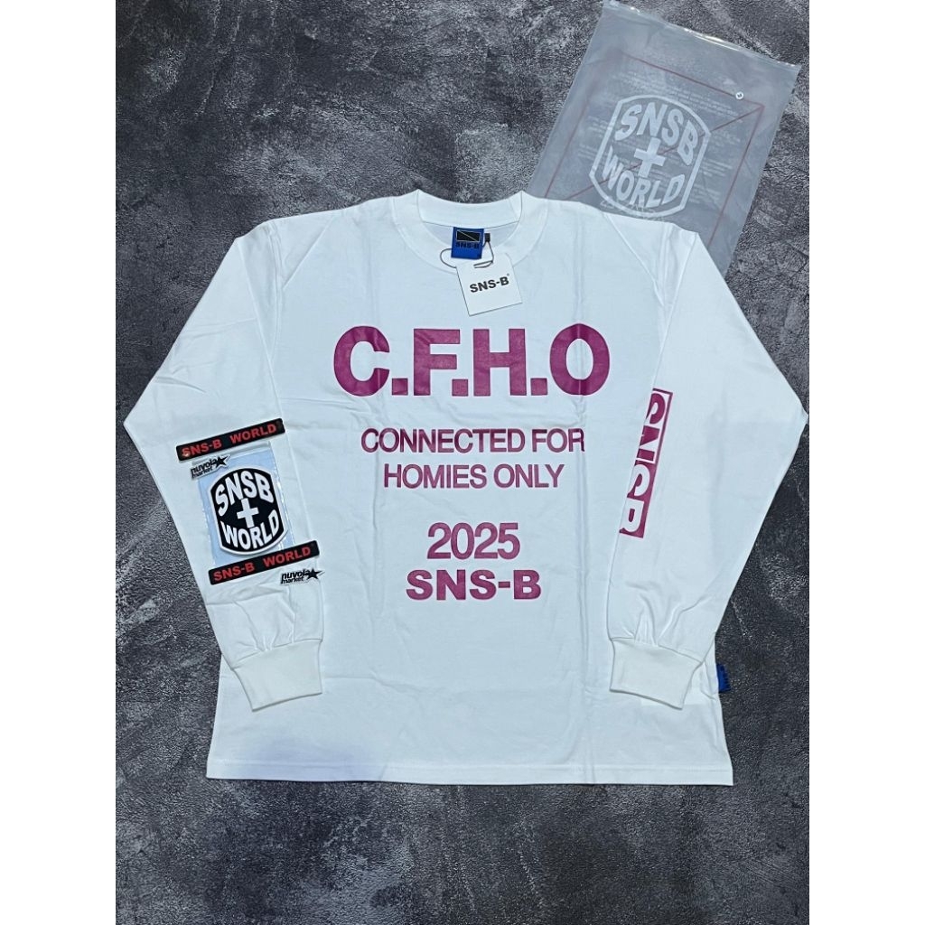 LONG SLEEVE CFHO WHITE PINK SNSB WORLD SZ M
