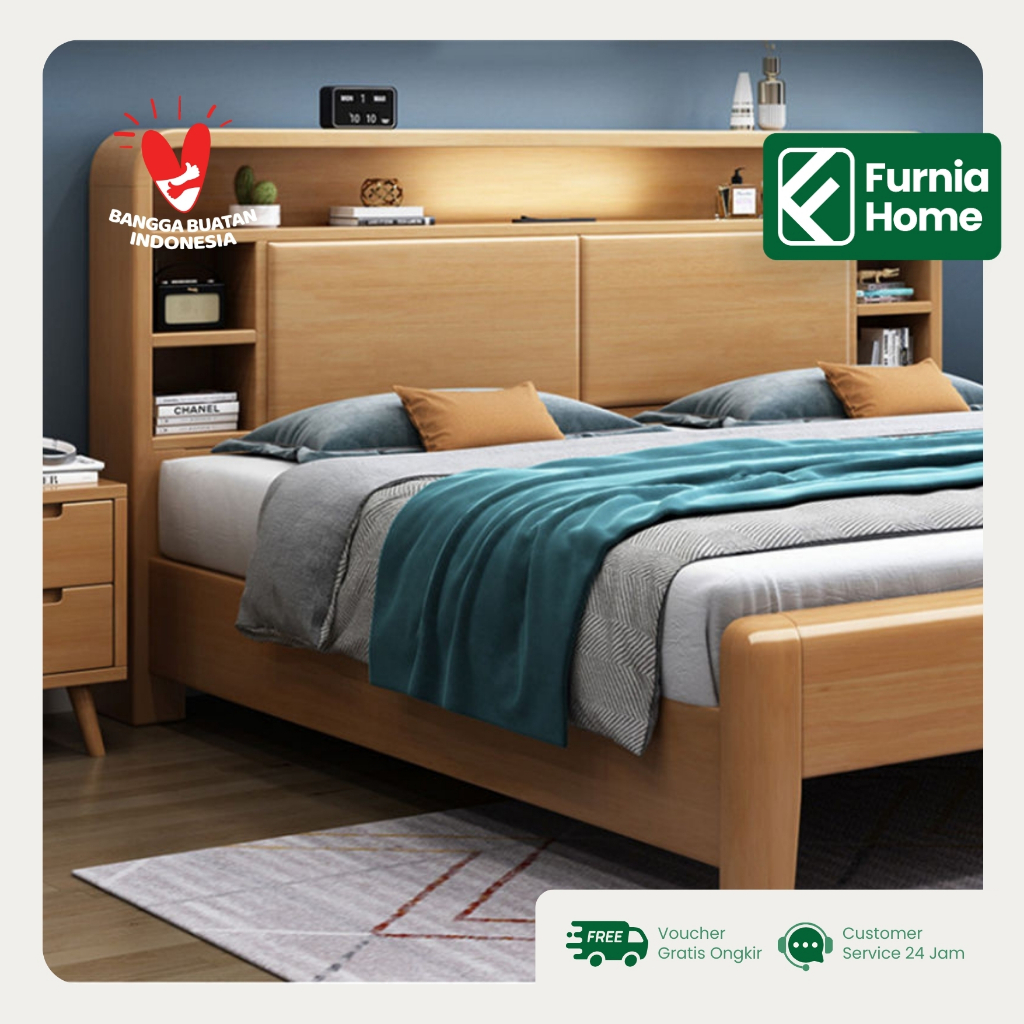 Dipan  Kayu Jati Minimalis 120-200x200x150 CM