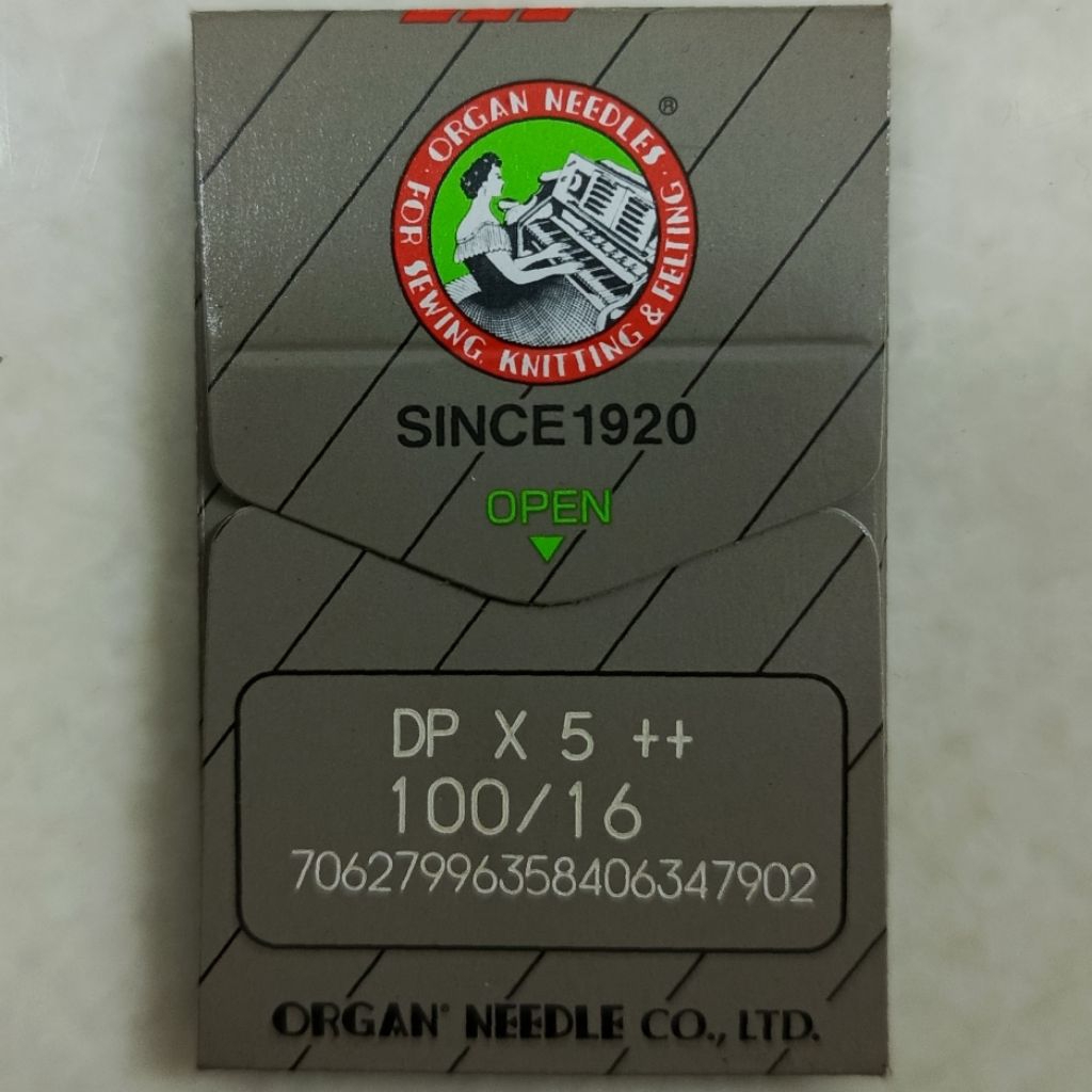 ORGAN DPx5 100/16 jarum mesin jahit high speed gagang besar DP x5 nomor 16