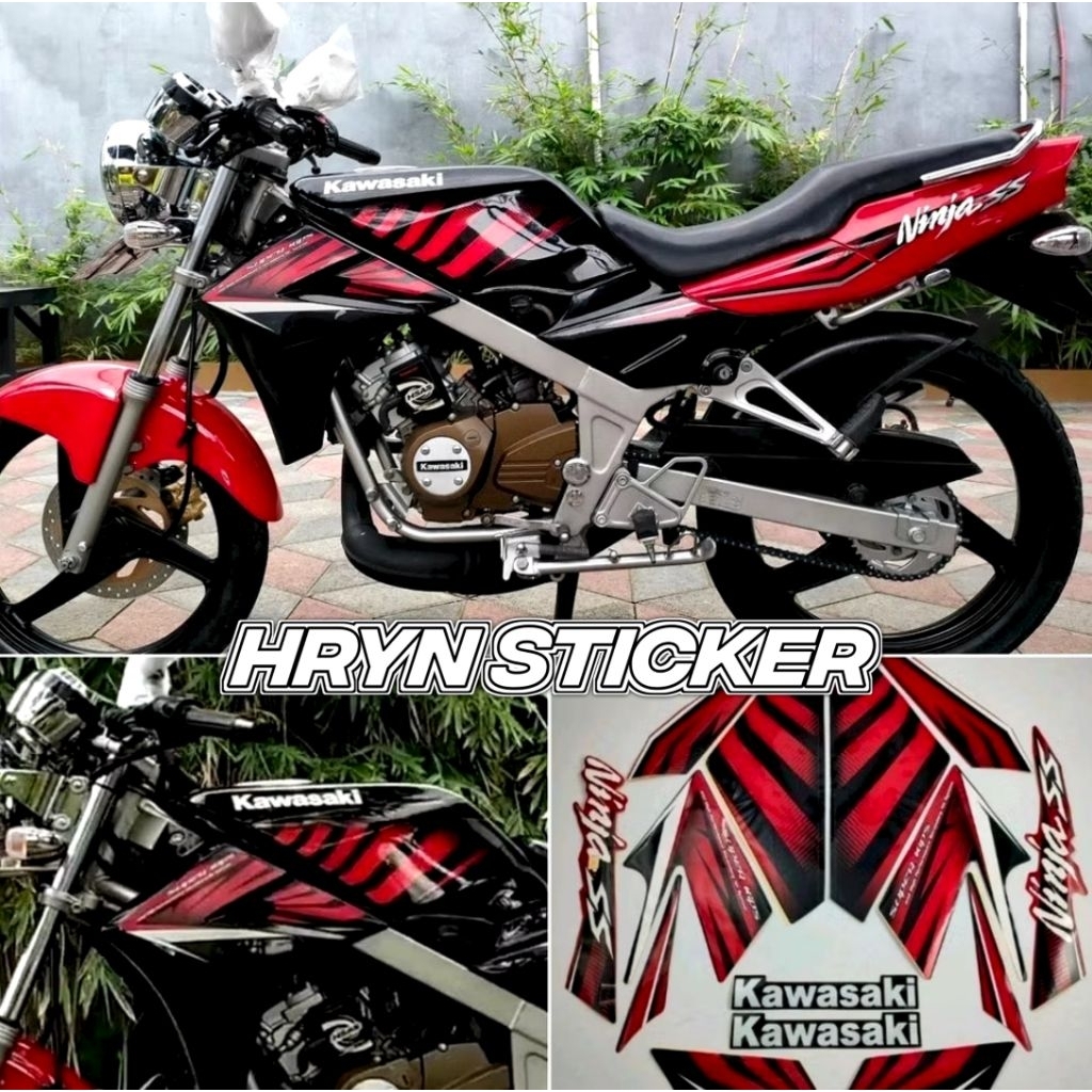 striping ninja r - striping ninja ss merah 2014 - striping bodi ninja r ss merah - sticker ninja