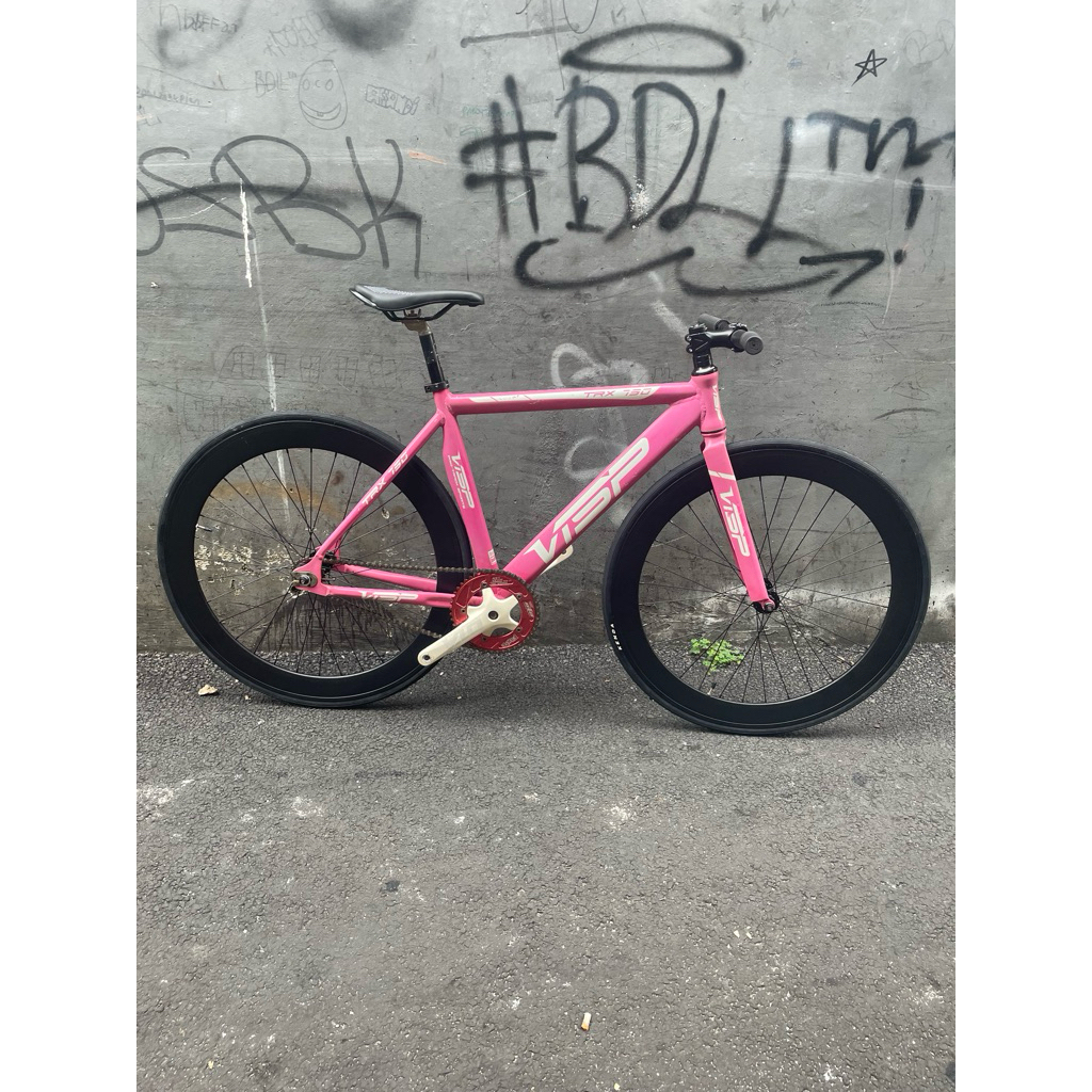 Fullbike Sepeda Fixie VISP Original Size 48 Alloy Pink Doltrap