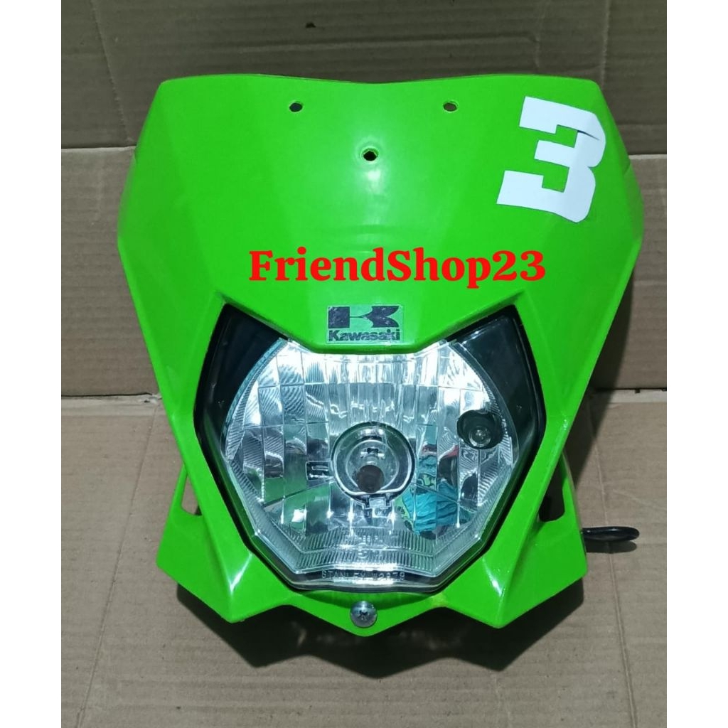 kedok headlamp reflektor lampu depan kawasaki klx 150 BF set breket set spido speedometer original
