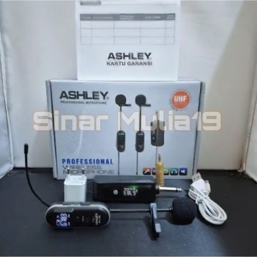Mic Clip on wireless Ashley mrc-100 original ( Mic jepit Ashley With Display )