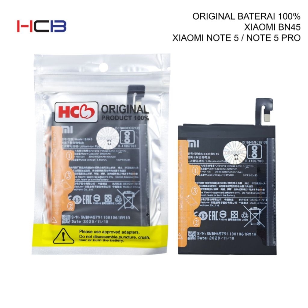 ORIGINAL BATERAI 100% XIAOMI BN45/BATERAI XIAOMI REDMI NOTE 5/NOTE 5 PRO