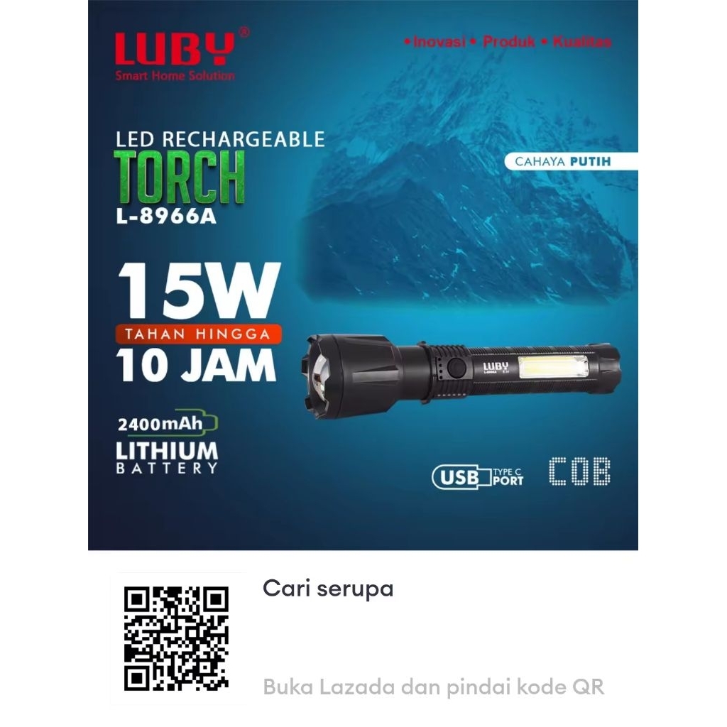 SENTER LUBY L-8966A / SENTER ZOOM LUBY / CAHAYA PUTIH