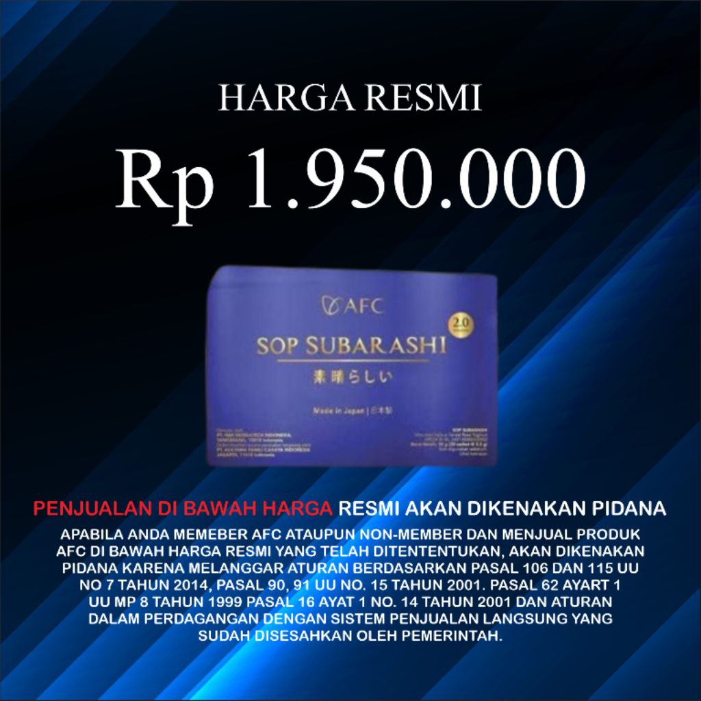 Sop Subarashi Gold Original Member Afc Jepang