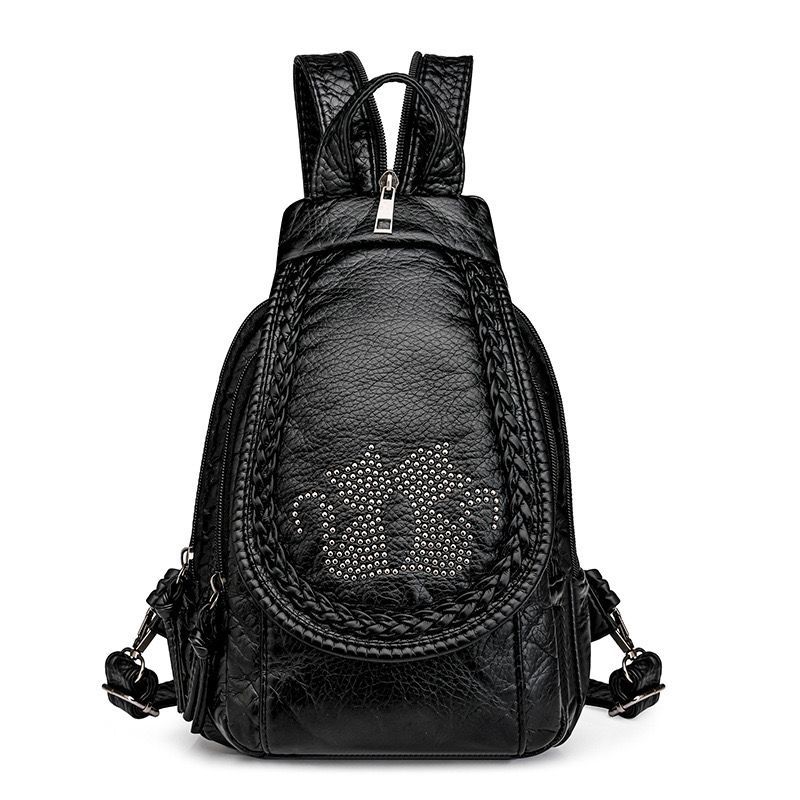 Tas Ransel Kecil Kulit Lembut Backpack Bag Hitam Wanita / Tas Ransel Wanita / Tas ransel mini wanita
