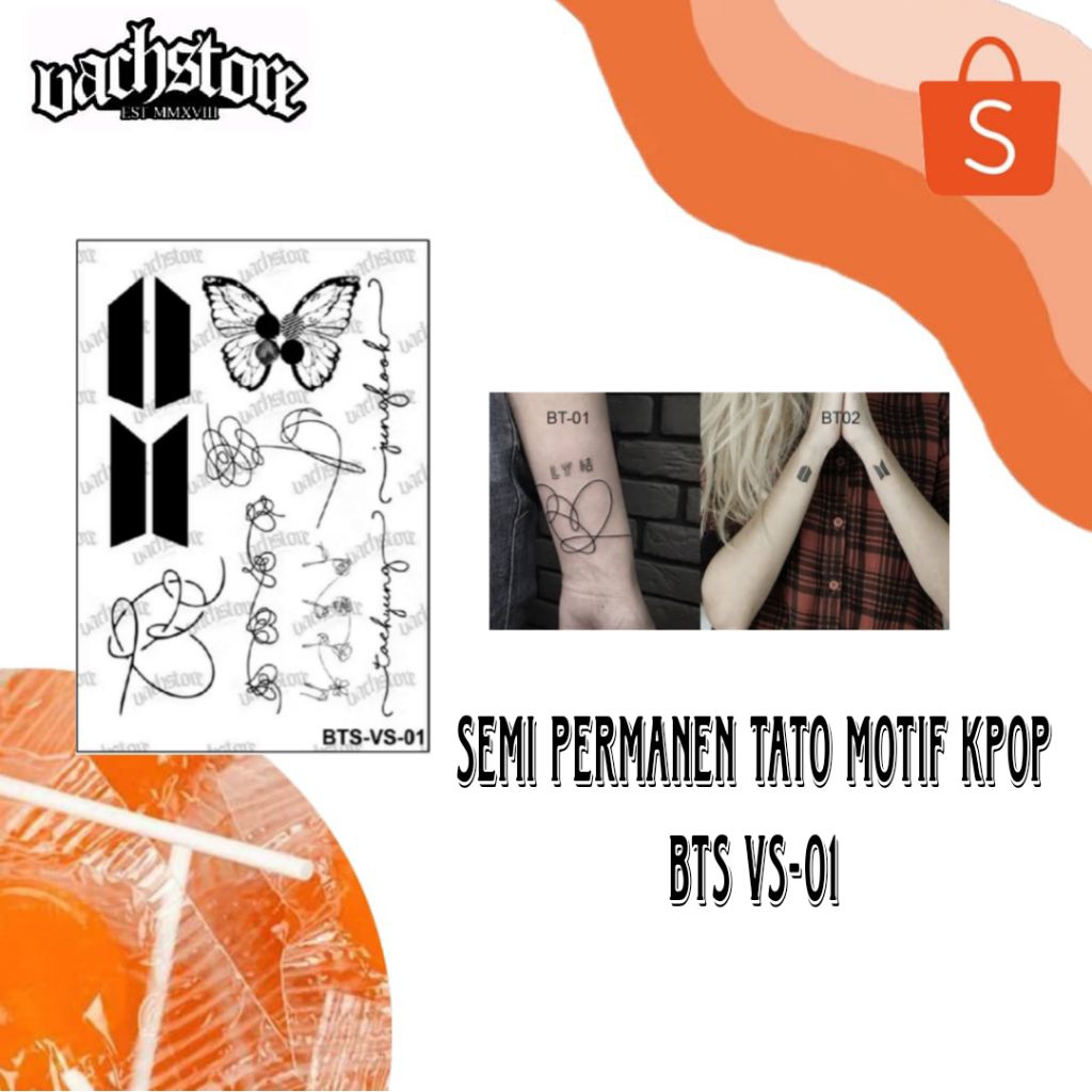 Tato Temporer Jungkook BTS Army Semi Permanen Temporary Tattoo