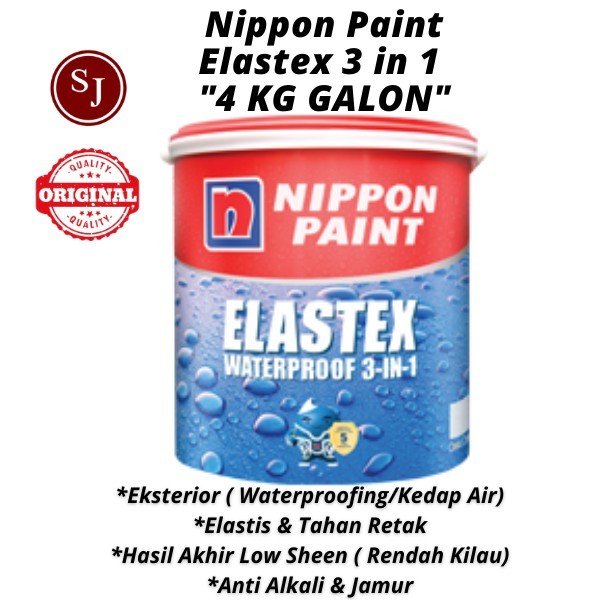 Cat Tembok Elastex 4kg / Elastex 4 kg / Nippon Paint Elastex 4kg Galon / Cat Pelapis Anti Bocor Elas