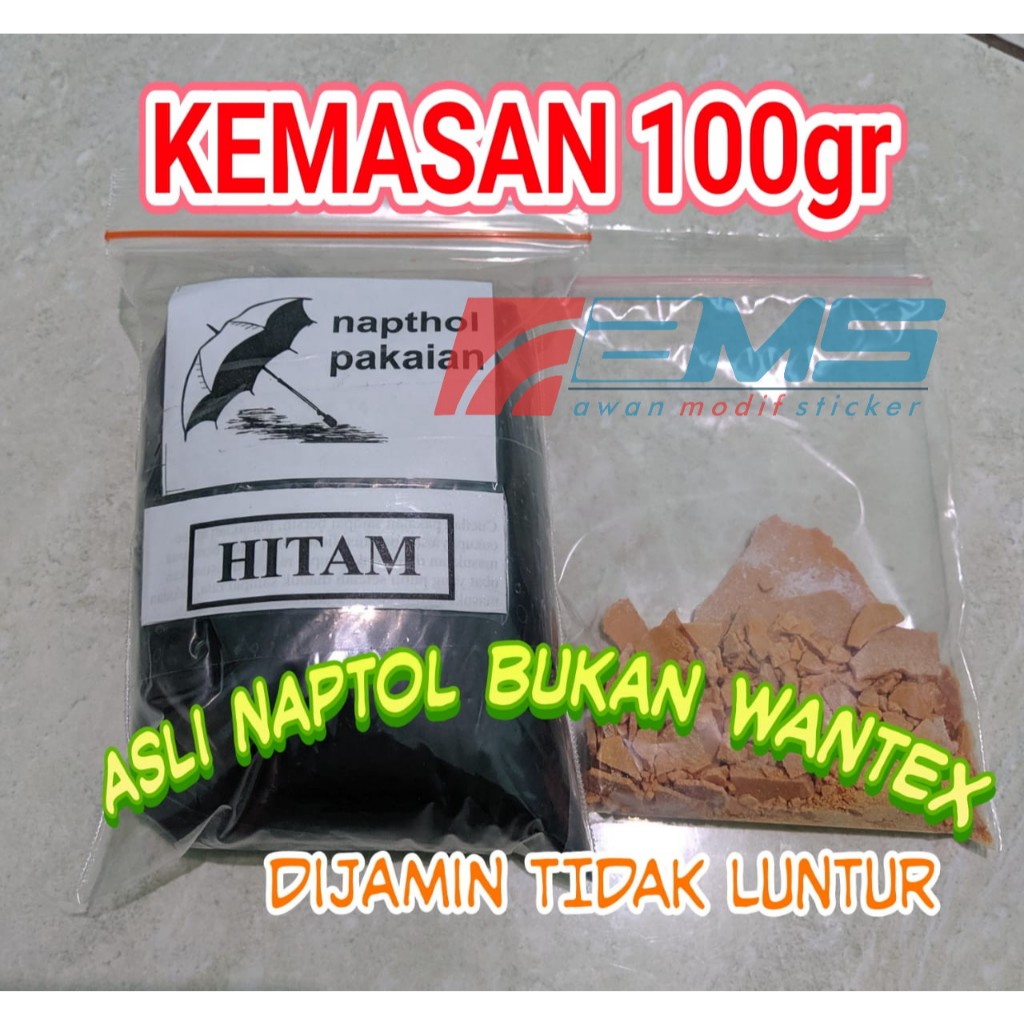 Naptol Original bukan Wantex Pewarna Pakaian Jeans dan Katun Kemasan 100gr Anti Luntur