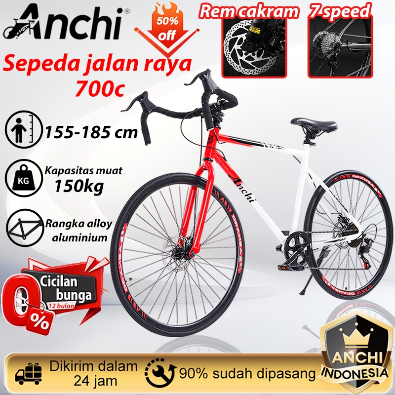 Anchi⭐Ready stock⭐Sepeda Road Bike Sepeda dewasa Polygon 700C Frame alloy 7/21 Speed Sepeda Balap Gu