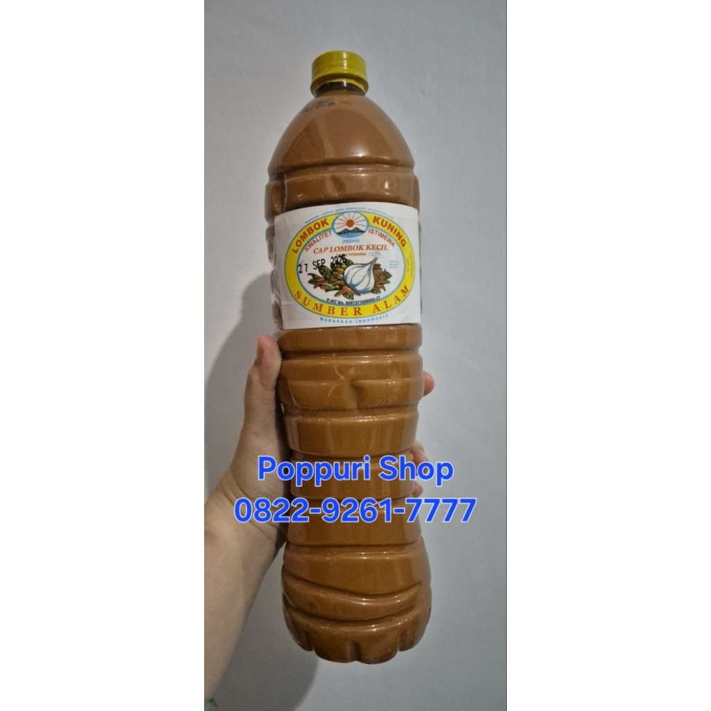 POPPURI SHOP - Kemasan Botol Plastik " SUMBER ALAM " (1.5L) - Saos Tomat - Lombok Kuning Spesial - L