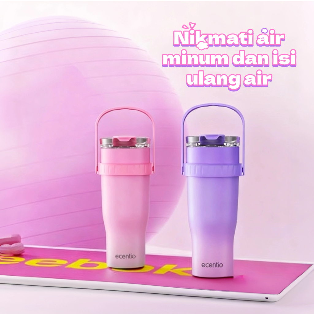 [Couple Cup] ecentio Botol minum stainless 1200ml tumbler Couple Kapasitas Besar Kado anniversary Pe
