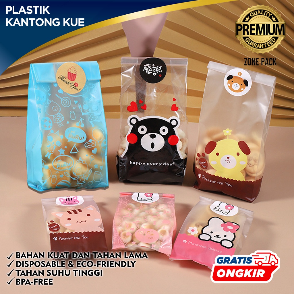 [ 12 PCS ] Plastik Kantong Kue Karakter | Plastik Kemasan Cookies | Plastik Packaging Cemilan Kartun