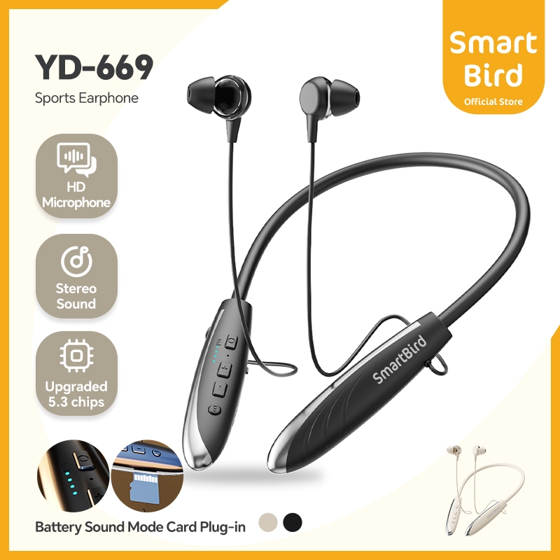 SmartBird Earphone YD669 Bluetooth Neck Hanging Ultra-long battery life HI-FI Bass BT5.3 TWS Wireles